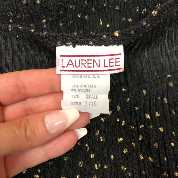 VINTAGE Gold Speckled Short Sleeve Blouse Small - Picture 7 of 7